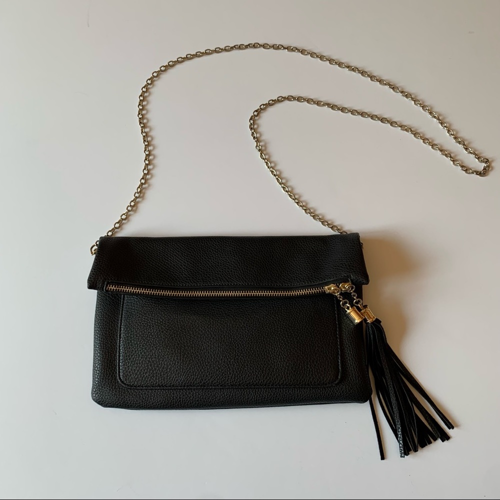 Candies Black Faux Leather Fold-over Purse